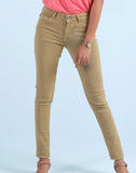 Focus low waist comfort Strechable women khakhi color Jeans