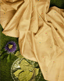 Beige Floral Art Silk Buta Saree