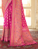 Banaras Weaving Pink Coloured Saree