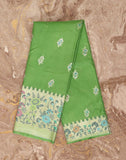 Pista Green Floral Weave Semi Georgette Saree
