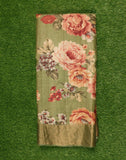 Mehendi Green Floral Printed Jute Saree