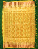 Yellow Coloured Floral Pattern Zari Silk Saree