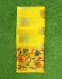 Yellow Floral Butta Organza Saree