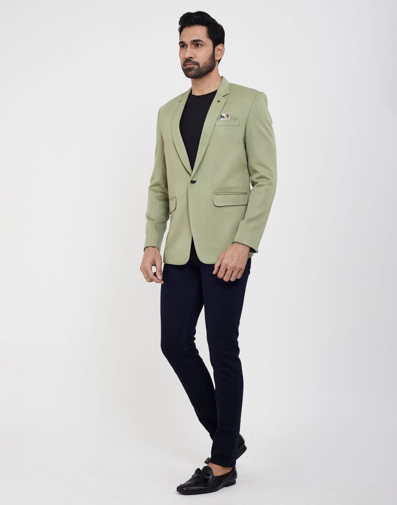 Pista Green Fashionable and Stretchable Blazer In a Classy Design