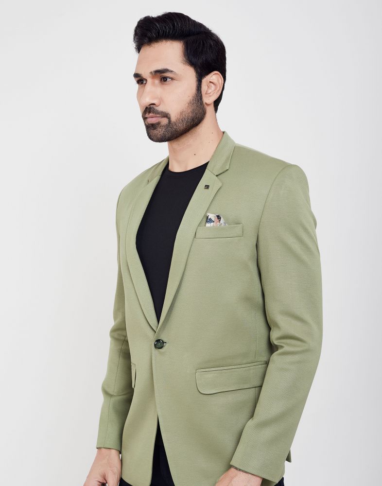 Pista Green Fashionable and Stretchable Blazer In a Classy Design