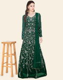 Green Floral Georgette Embroidery Gown