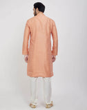Orange Thread & Sequence Work Kurtha Pajama Set