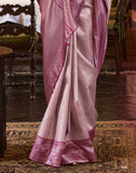 Pink Self Design Weave Soft Silk Saree