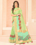 Light Green Coloured Banaras Silk Saree