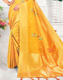 Banara Fancy Yellow Colour Floral Saree
