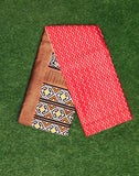 Red Colour Chevron Banaras Patola Fabric Saree