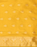 Yellow Coloured Butta Banaras Tissue Saree