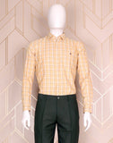 Beige Coloured Checkered Pattern Casual Shirt