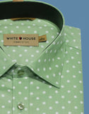 Green Polka Dots Cotton Printed Shirt
