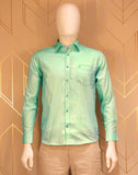 Light Green Colour Plain Pure Cotton Shirt