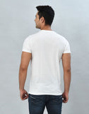 White Round-Neck Slim Fit Men T-Shirt