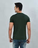 Green Coloured Plain Cotton Men T-Shirt